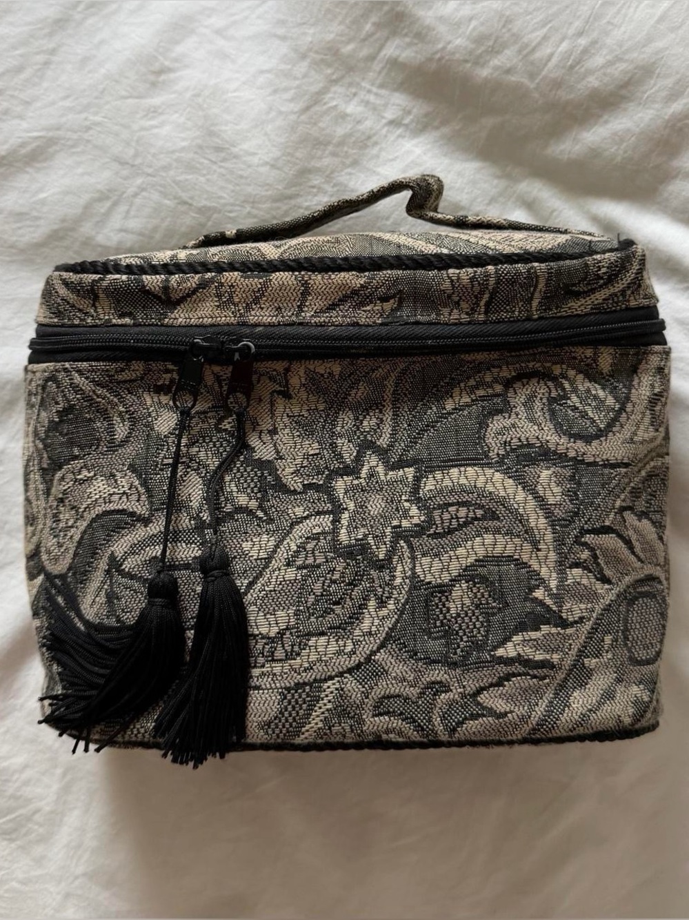 vintage whimsical cosmetics / makeup bag